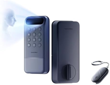 SwitchBot Lock Vision with Safety Alarm, 3D Face Recognition Smart Lock, Deadbolt Keyless Entry, WiFi No Hub Required, Matter Over WiFi, Works with Apple Home, Alexa, Google, IP65