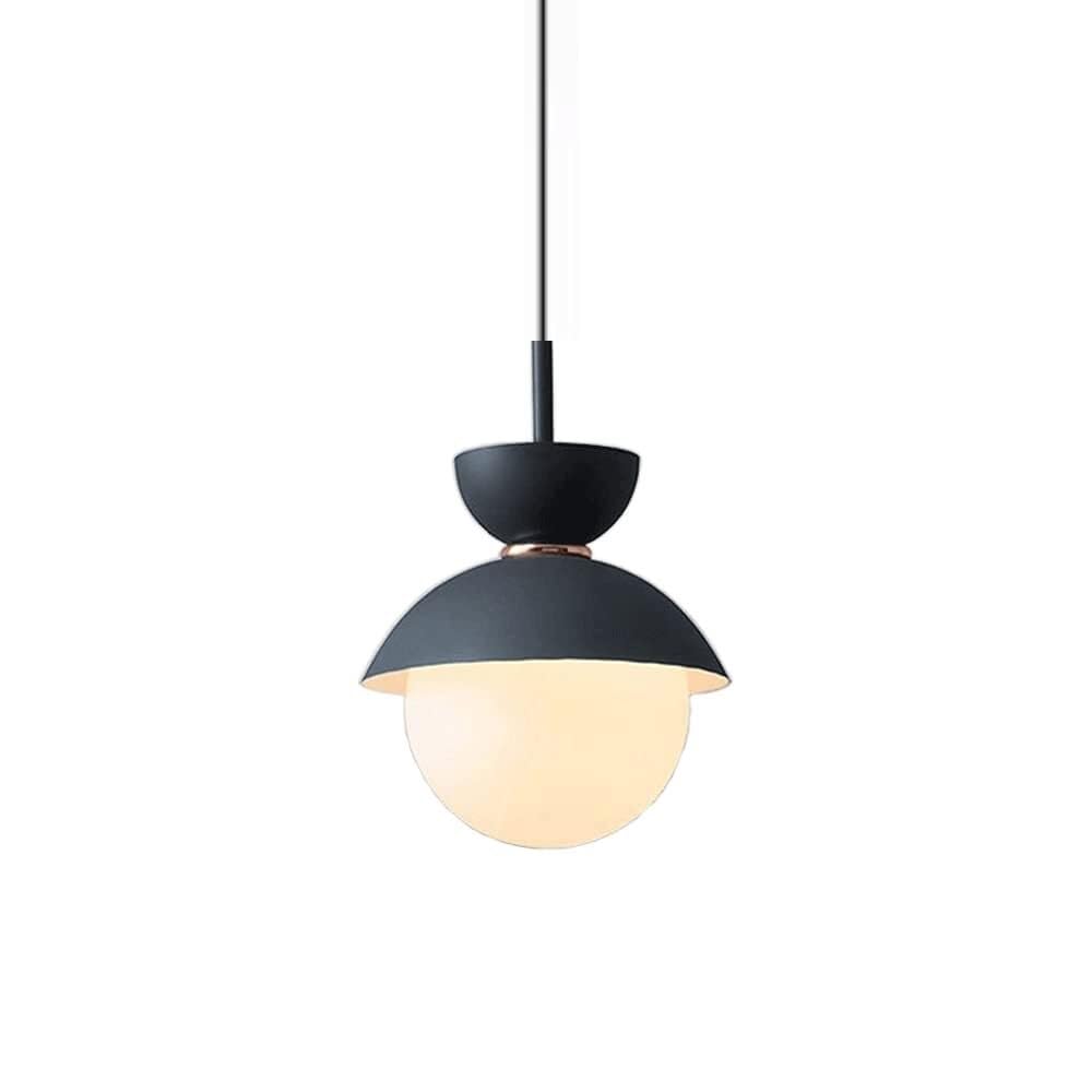 LYMSXAZOU G9 Light Source Chandelier – Simple Single Head Nordic Style Metal and Glass Pendant for Restaurant Kitchen Ceiling Decoration(Navy Blue)