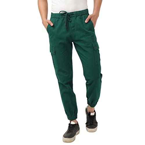 Image of Hardsoda Men's Slim Fit Cargos (1021-CCARGO01-16 Teal Green 28)