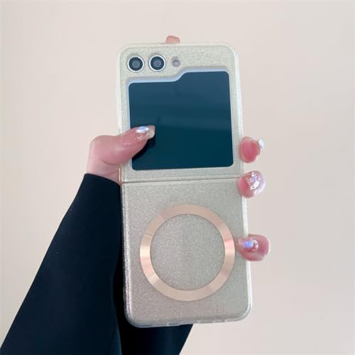 Coque magnétique Galaxy Z Flip 5 rigide anti-chute abricot