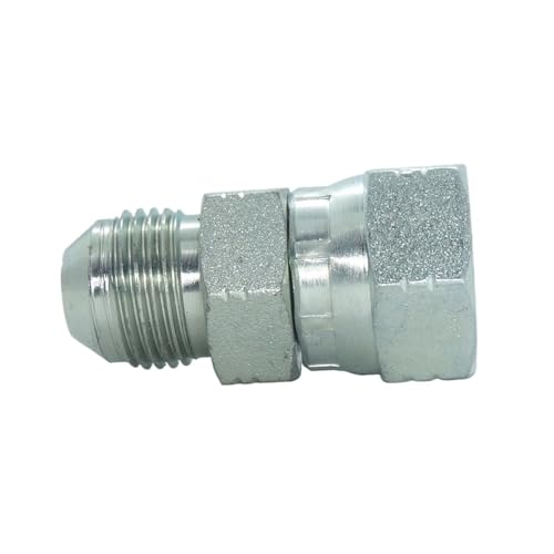 Image of 1 Piece Hydraulic Fitting 1 /2 inch Male JIC (3 /4 inch-16) Swivel X 1 /2 inch Female JIC (3 /4 inch-16) Swivel Adapter Carbon Steel