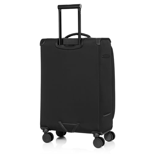 Image of Verage Luxe Toledo Set of 2 (S+M) Softsided Lightweight Spinner Wheels Luggage, Expandable Suitcase with TSA Lock & LED Flashlight, Black (20 /24)