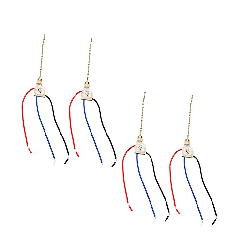 DOITOOL 4piezas Interruptores De Cadena Ajustables Para Ventilador De Techo Control De Velocidades Material De Instalación Para Iluminación Interior