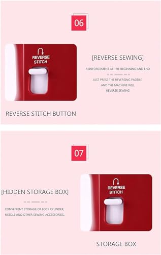 Draagbare naaimachine Mini huishoudelijke elektrische achtergrondverlichting Handmatige naaivoeten Multifunctioneel 12 Stitich-pedaal - Image 6