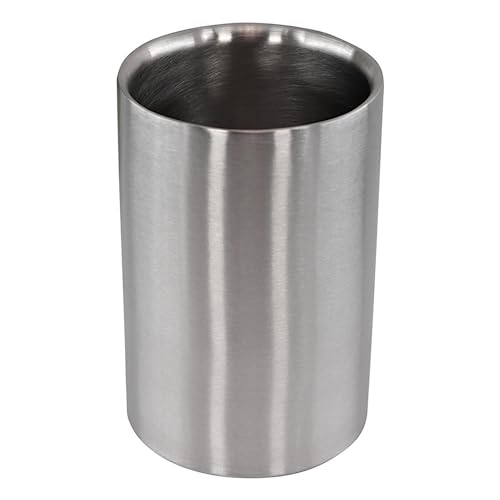 GEEZY Stainless Steel Ice Bucket - Double-Walled Wine & Champagne Cooler, Elegant Brushed Finish Bottle & Beer Cooler for Parties, Versatile Gift for Hosts, 18 cm, Silver
