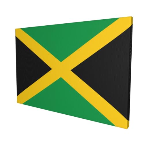 Drapeau Jamaïque tableau moderne salon chambre toile 40x60 - 3