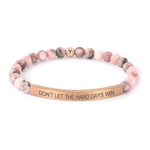cusurlove 18K Gold Plated Pink Zebra Jasper Faith Bracelet Cover