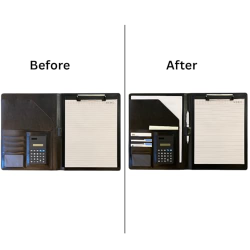 Porte-documents en cuir organiseur de documents avec calculatrice - 3