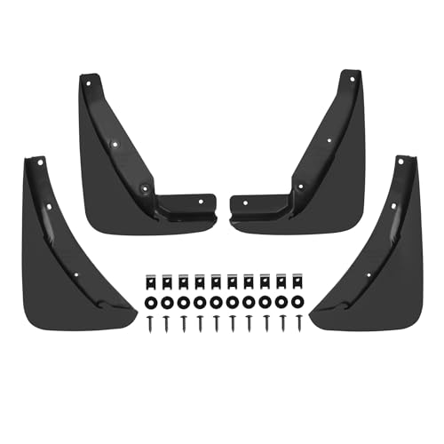 Image of Front & Rear Mud Flaps Splash Guards Compatible for Dodge Challenger 2015-2023 Accessories Mud Guards Splash Flaps Heavy Duty Molded, Replace OEM # 82214141 82214142, 4PCS Set