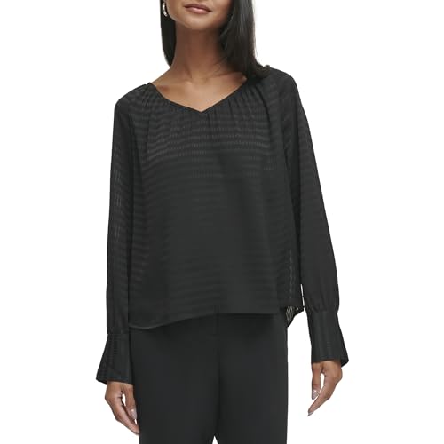 Calvin Klein Womens V Neck Long Sleeve Blouse2