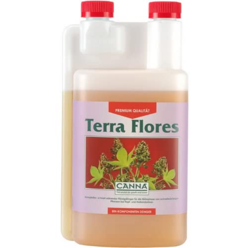 GROWMANIA Canna Terra Flores 1 Litro | Fertilizante Bio para Tierra Cultivo de Plantas | Abono con Nutrientes | Sustrato para Crecimiento Cogollos