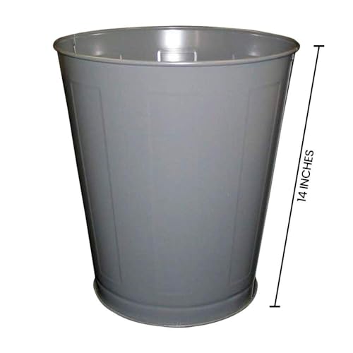 Image of 28-Quart 7-Gallon Commercial Metal Wastebaskets - Case of 6 - Durable Institutional Use - Office, Clinic, or Public Facility