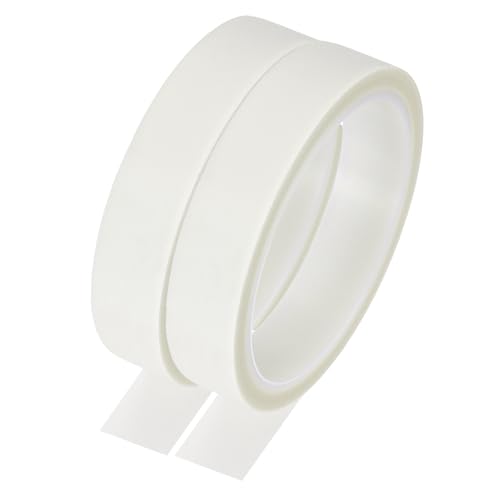 Image of MECCANIXITY 2 Pcs High Temperature Tape 20mm PTFE Coated Fabric Tape Heat Resistant Tape for Vacuum Sealers Adhesive Tape 10m /33ft White 0.13mm Thickness