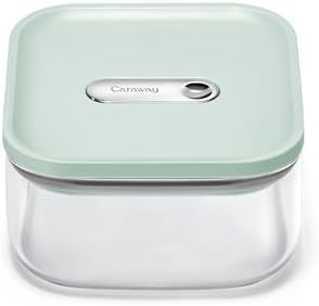 Caraway 1qt Glass Airtight Food Storage Container with Lid – Non-Toxic, BPA-Free Kitchen Storage Container – Stackable, Space-Saving Airtight Container for Dry Goods and More - Mist
