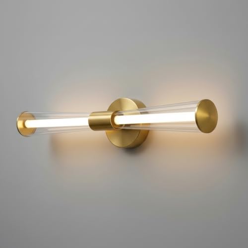 Image of 3-Color LED Gold Tube Mirror Light for Bathroom & Wash Basin | Modern Wall Mounted Vanity Light | Decorative Picture Light for Bedroom, Dressing Table & Wall Art