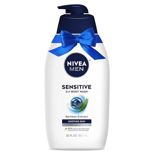 NIVEA MEN Sensitive Body Wash with Bamboo Extract, Moisturizing Body