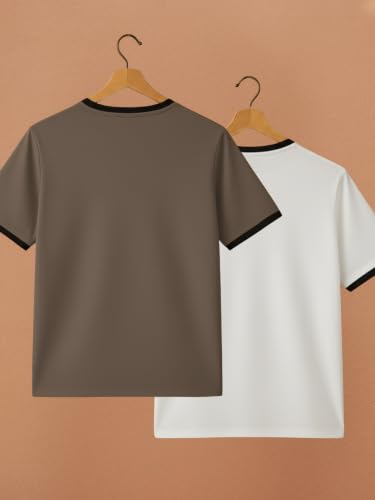 Image of YAZOLE Men's Round Neck Solid T Shirt | Regular Fit Lycra Blend Half Sleeve Tee | Casual Gym Running Walking Sports Office Travel | Stretch Fabric | Comfortable for Everyday use | (S to XXL)