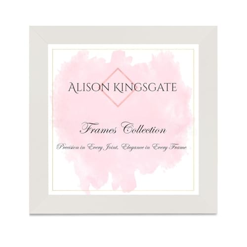 Alison Kingsgate Modern 30X30CM White Picture Frames- Engineered Wood Photo Frame with Shatterproof Perspex Front- Ideal for Posters, Certificates & Artwork- Wall Mount or Tabletop Display