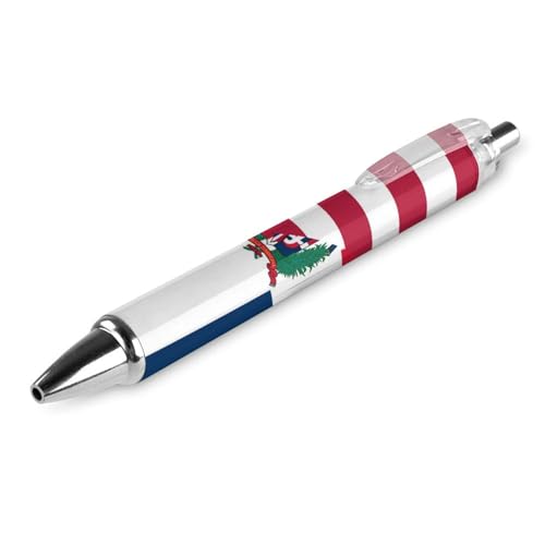 Druckkugelschreiber mit Flagge der USA & der Dominikanischen Republik, glattes Schreiben, Gelschreiber, 0,5 mm, feine schwarze Tinte, Bürobedarf, 1 Stück wie abgebildet 1