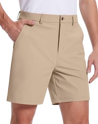 SERAMY Mens Golf Dress Shorts 7 Inch Inseam Stretch Work Shorts