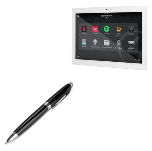 BoxWave Stylus Pen Compatible with Control4 T4 in-Wall PoE (8 in) - EverTouch Meritus Capacitive Styra, Capacitive Stylus with Rollerball Pen - Jet Black