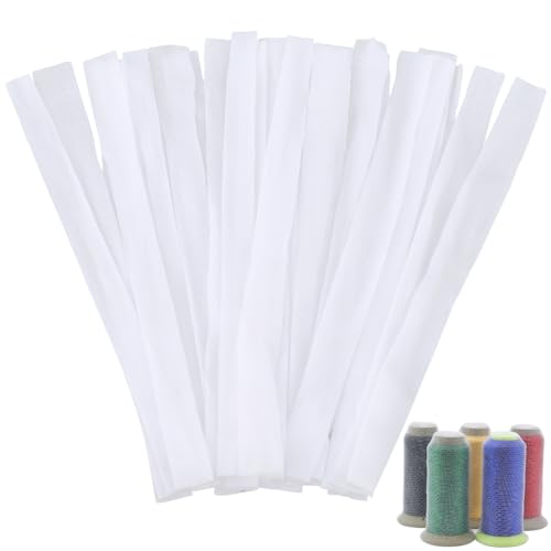 GORGECRAFT 100 red de Hilo de Coser Cepillo Cosmético Redes Protectoras Protector de Carrete de Malla Abrazadores para Diferentes Tamaños de Costura Acolchado Bobinado Máquinas de Bordar Blanco 25x2cm