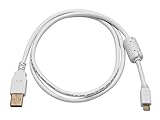 Monoprice 3-Feet USB 2.0 A Male to Micro 5pin Male 28/24AWG Cable with Ferrite Core (Gold Plated), White (108640)
