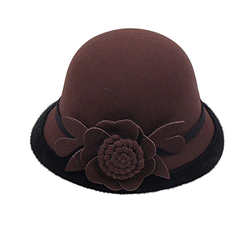 SRZYMJ B Hochzeitshut Vintage 50er Jahre Damen Chic Capeline Kirche Elegant Fascinator Hut Sonnenhut mit Schleier Band aus Netzstoff Feder Blumen für Cocktail Braut Zeremonie Sonnenhut