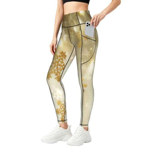 Pantalones de yoga holgados con estampado navideño para mujer