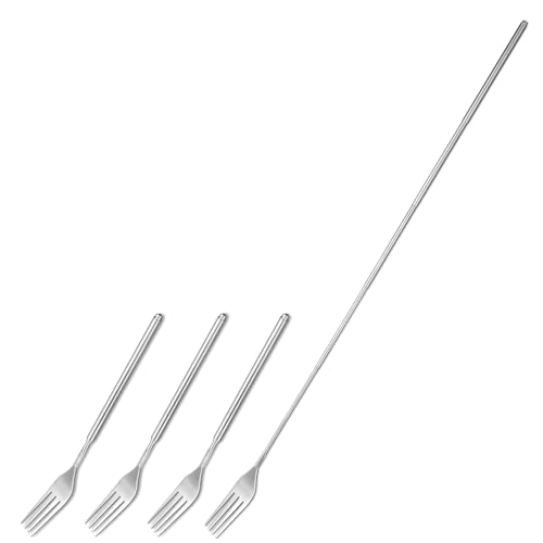 MBAIYO 4Pcs Ausziehbare Gabel,Teleskopgabel, Fleischgabel Edelstahl Einziehbare Menügabel 8.7 to 25.4inch Für Bbq Toasten Abendessen Obst Dessert Geschirrzubehör