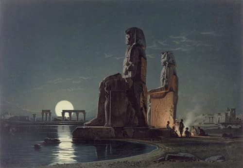 Lienzo de los Colosos de Memnón de Carl Friedrich pintura para oficina 60x90cm