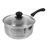NOLITOY Einhand Suppentopf Kleiner Kochtopf Milchtopf Aus Stahl Soßentopf Mit Deckel Für Unseren Herd Kleine Töpfe Zum Kochen Mit Deckel Kochgeschirr Stieltopf Aus Edelstahl