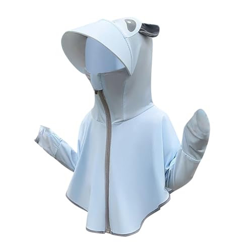 Boys Girls Sun Protection Hooded Jacket Ice Silk Thin Full Zip Sweatshirt Children's Breathable Sun Shirt