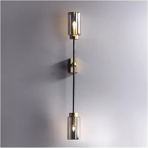 Modern LED Wall Sconce with Anthracite Glass Shade, LED Wall Sconce with