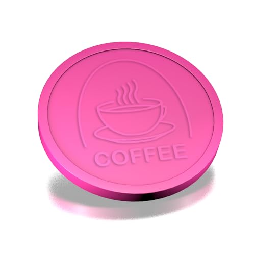 Jetons de café rose de 29 mm avec tasse en relief | Lot de 250