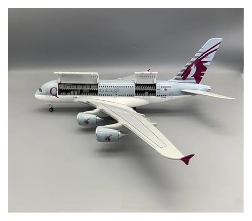 Aviones modelo a escala Qatar A380 decoración elegante para despacho 6