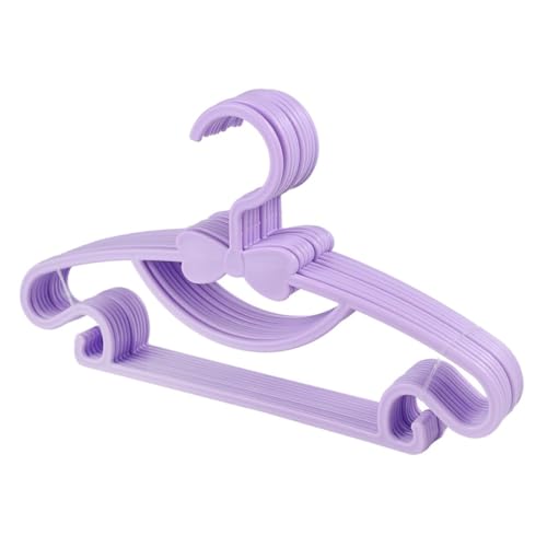 PRETYZOOM 10pcs Slip Hangers Plastic Coat Hook for Home Wardrobe Organization Cute Bow Design Purple for Clothes and Outfits