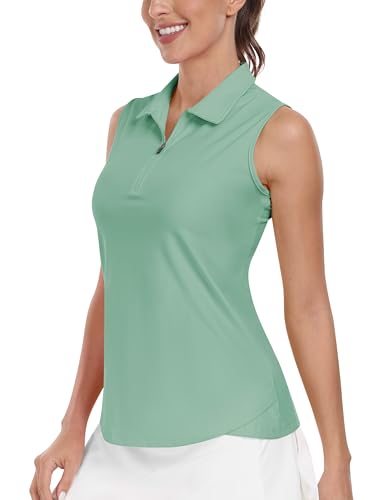 Image of AIRIKE Golf Polo Shirts for Women Sleeveless Summer Sports Athletic Fashionable Workwear-Quick Dry Womens Tank Tops