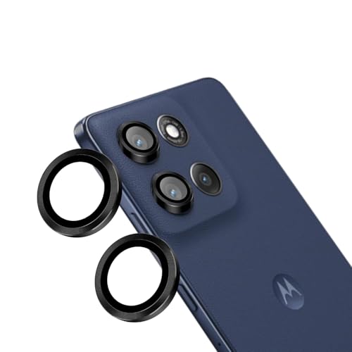 Image of ZARALA Camera Lens Frame Glass Compatible with Motorola G86 Power 5G Tempered Glass Aluminum Alloy Frame Individual Camera Lens Protector Cover Black