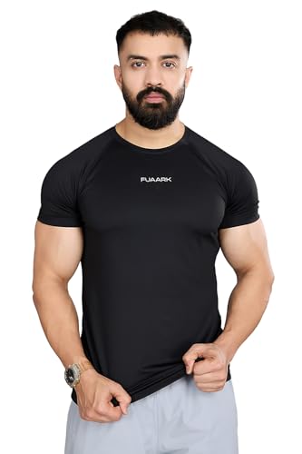 Image of FUAARK Men Solid Round Neck Slim Fit Tshirt