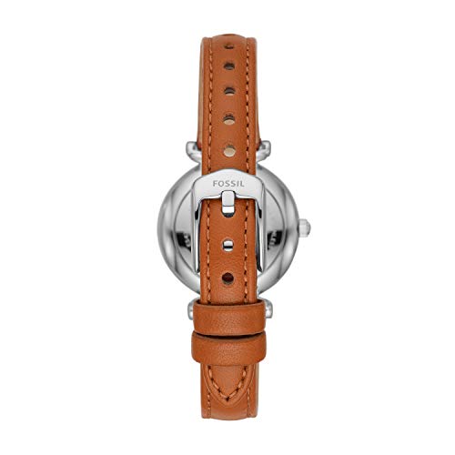 Fossil Women's Carlie Mini Quartz Stainless Steel And Leather Watch, Color: Rose Gold/Silver, Luggage (Model: Es4701) #TOP10