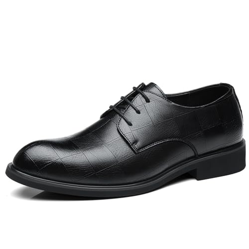 YZABEL Leather Shoes for Men Men's Dress Shoes Fashion Slip-On Round Toe Lug Sole Anti-Slip Shoes Low Top Rubber Sole Resistant Non Slip Anti-Slip Wedding