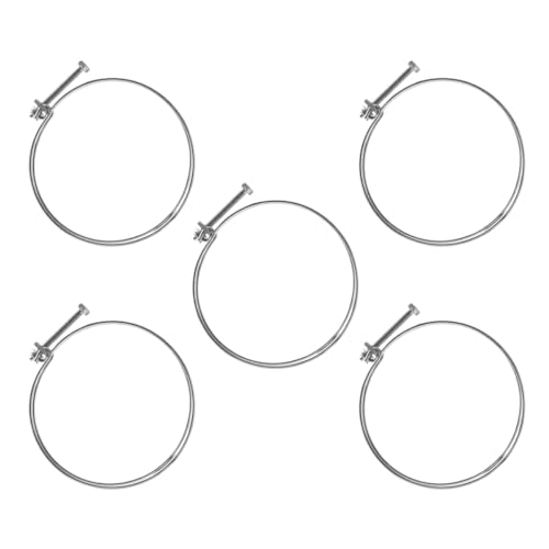 POWERTEC 70218 6 Inch Double Wire Hose Clamp with bolt, Adjustable Hose Clamps for Dust Collection Hose, Dust Collection System Accessories, Dryer Vent Hose & Leaf Vacuum Hose, 5 pk (Color May Vary)