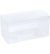 LaRibbons 20Pcs PET Clear Box, Transparent Boxes, Candy Box, Clear Gift Boxes for Wedding, Party ...