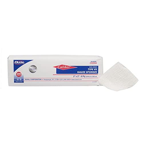 Dukal Gasas Tipo VII No Estéril, 8 Capas Premium, 2" x 2" (Paquete de 5000) miniatura 1