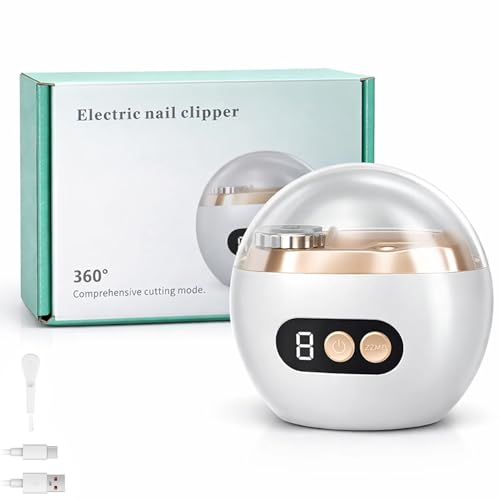 Toe Nail Grinder for Thick Toenails Electric Nail File & Grinder for Toe & Finger Nails 3 Speeds LED Light Grinding & Polishing for Adults & Seniors (White)