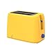 Tostapane 2 Fette Giallo, Tostapane a Fessura Lunga, Tostapane retrò con Fessure Extra Larghe 8 Impostazioni di tonalità del Pane Cottura a 360° su Entrambi i Lati Senza Bpa