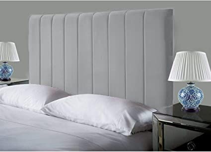 Affordable Luxury Portland Lined Headboards in Elegant Plush Velvet Fabric, for Divan Beds, Bedroom and Hotel Furniture (4FT6 Double- Height 24", Ice) Affordable Luxury Portland Lined Headboards in Elegant Plush Velvet Fabric, for Divan Beds, Bedroom and Hotel Furniture (4FT6 Double- Height 24", Ice)