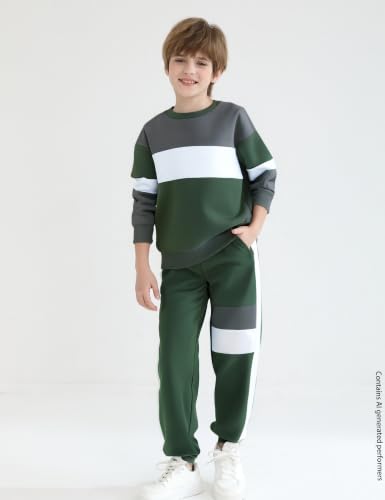 Image of mkodopy Boys Clothes Hoodie Sweatsuits Tops and Pants Boys Fall Winter Outfits Boy Clothing Set