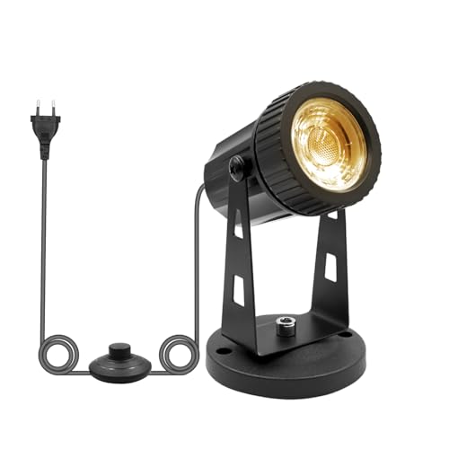 Lam(MS)pen 3W Faretto LED di Natale per interni Bianco caldo COB Luci Con picchetto a terra Faretto...